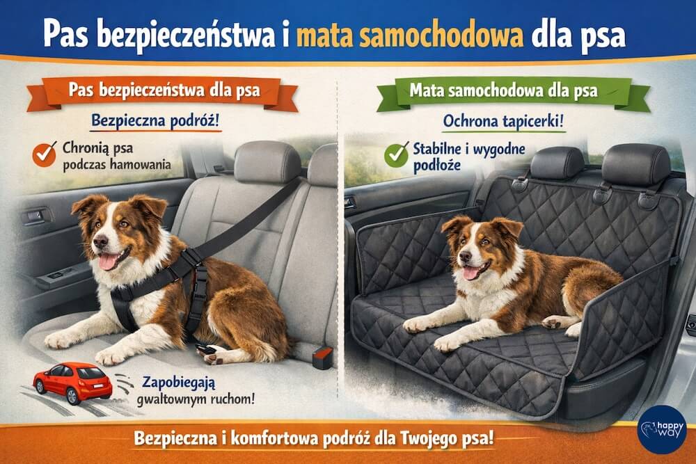 grafika, bezpieczeństwo psa w podróży